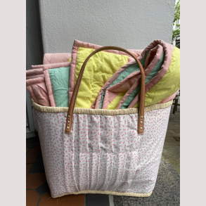 Bomulds tppe fra RICE i pastel gul, rosa og mint