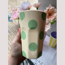 Large Melamin kop med fine mint dot