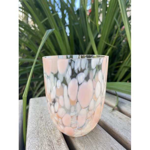 Mundbl�st glas -  BIG CONFETTI - Apricot