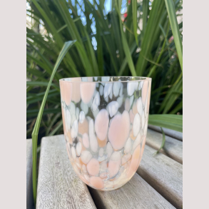 Mundbl�st glas -  BIG confetti tumbler - apricot