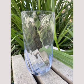 Mundbl�st glas -  LONG DRINK - SWIRL - light blue