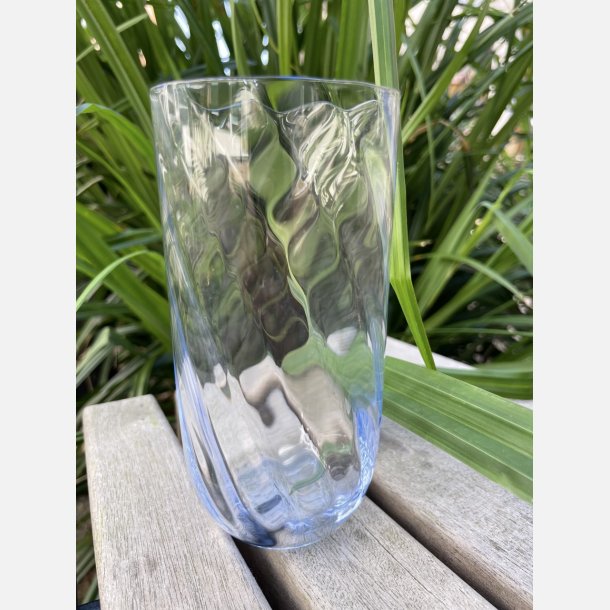 Mundbl�st glas -  LONG DRINK - SWIRL - light blue