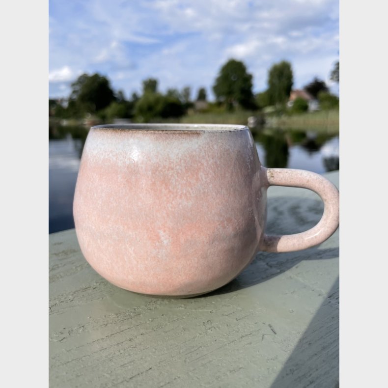 Keramik kop med hank, rosa  - Thilde Graulund