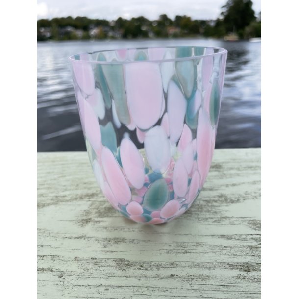 Anna von Lipa vandglas - BIG Confetti - rosa/blue/turkies
