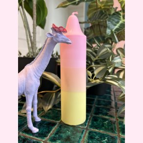 Bloklys lyserd/rosa/gul