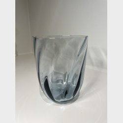 Mundblst glas -  SWIRL tumler- Blue smoke