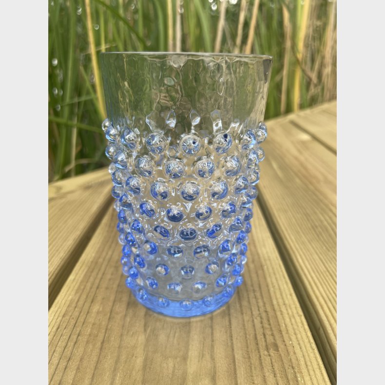 Mundblst glas - PINDSVINEGLAS - light blue