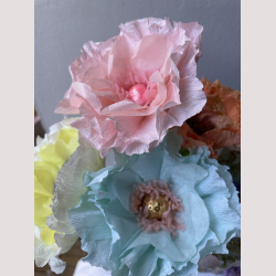 Hndfoldet papir blomst - pink