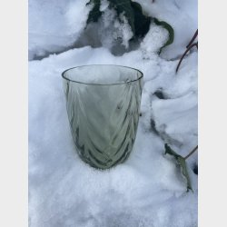 Mundblst glas -  WAVE tumbler - Olive