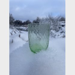 Mundblst glas -ligth green
