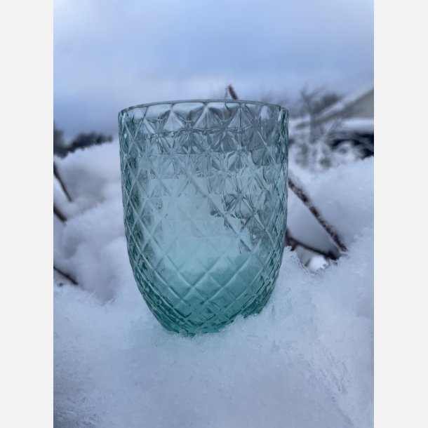 Mundbl�st glas -  HARLEQUIN tumler- beryl